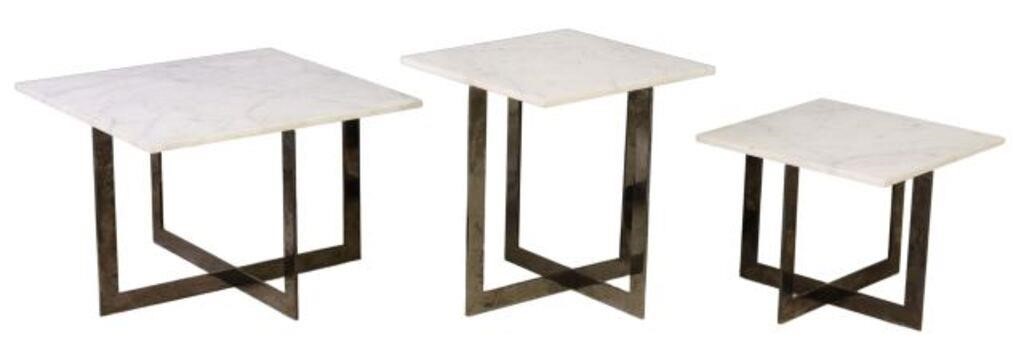 Appraisal: lot of Contemporary marble-top side tables Molteni C Italy all