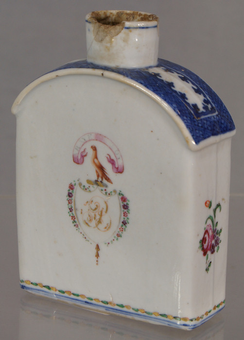 Appraisal: Chinese Export tea caddy Arms of Boswell writer of the