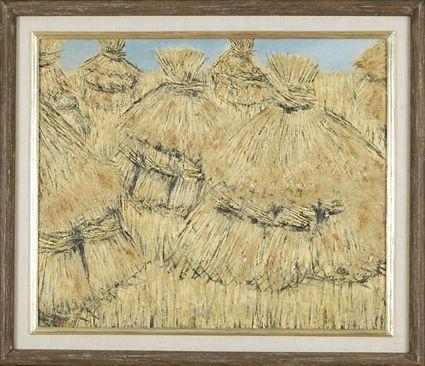 Appraisal: Ben-Zion Weinman American - Wheat Stacks Oil on canvas signed