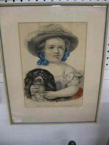 Appraisal: Currier Ives Lithograph ''My Little Playfellow'' with girl and King