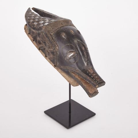 Appraisal: Guro Zamble Zoomorphic Carved and Painted Wood Mask West Africa