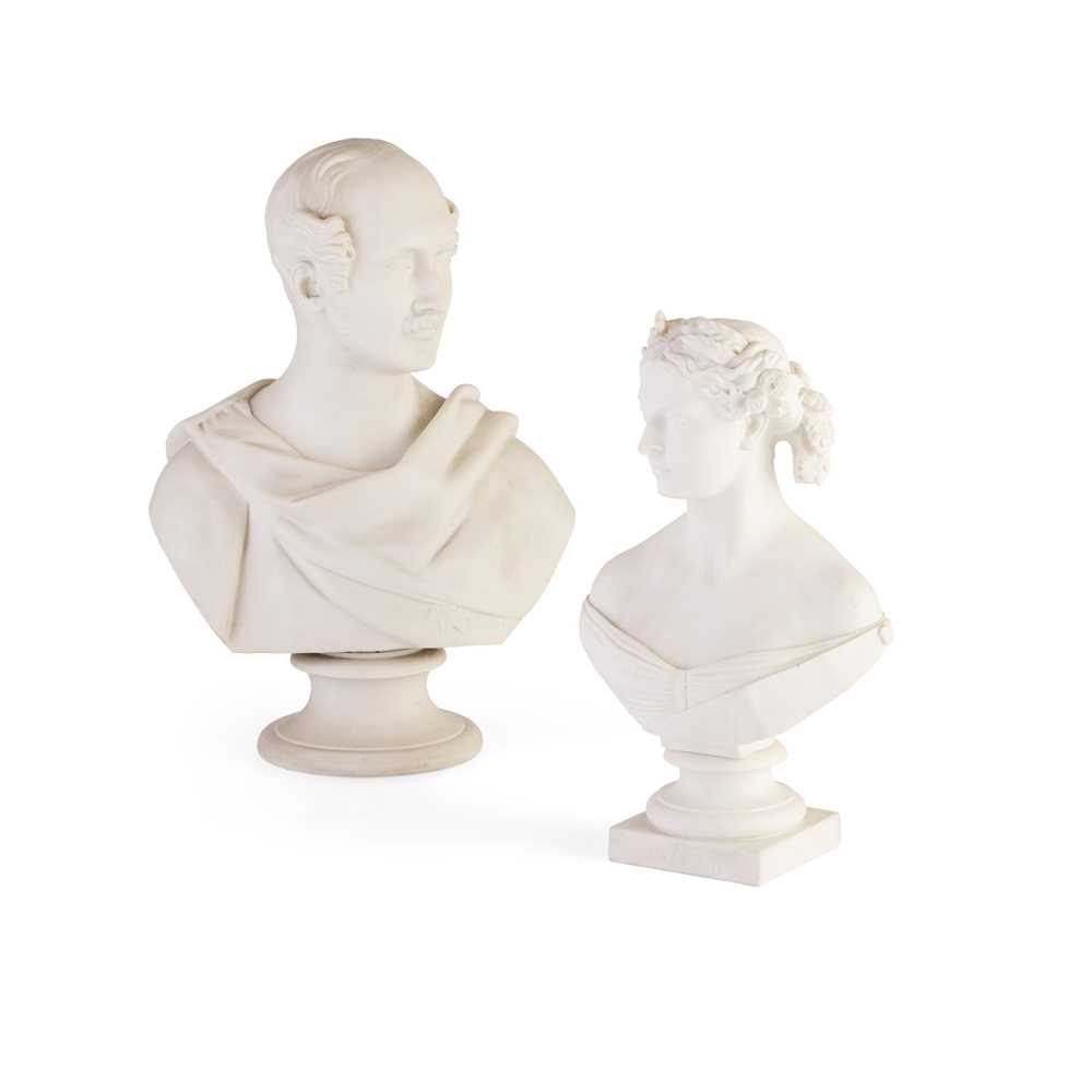 Appraisal: TWO PARIAN BUSTS OF PRINCE ALBERT AND QUEEN VICTORIA LATE