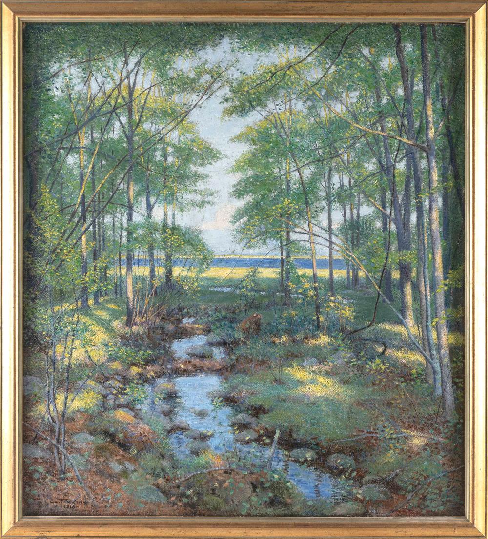 Appraisal: GEORGE FRANKLIN WING NEW YORK MASSACHUSETTS - COLORFUL COASTAL VIEW