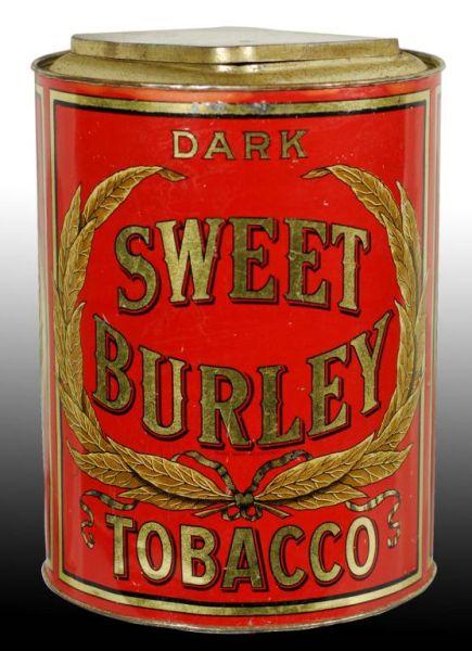 Appraisal: Sweet Burley Tobacco Canister Description Dark-colored version Solid display piece