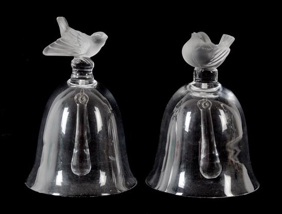 Appraisal: Sale Lot Two Lalique Molded and Frosted Glass Bells th