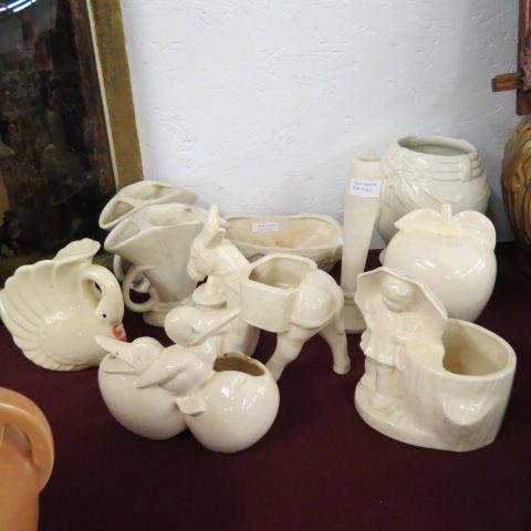 Appraisal: pcs of Pottery white mostly McCoy includes figurals tallest piece