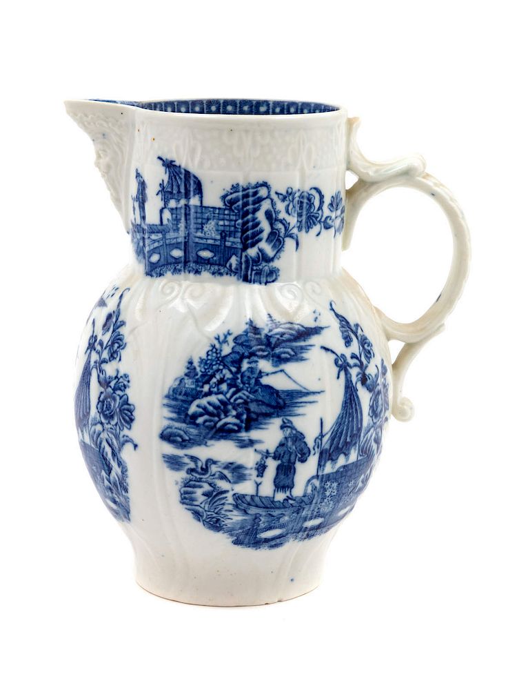 Appraisal: An English Molded Porcelain Jug Caughley LATE An English Molded