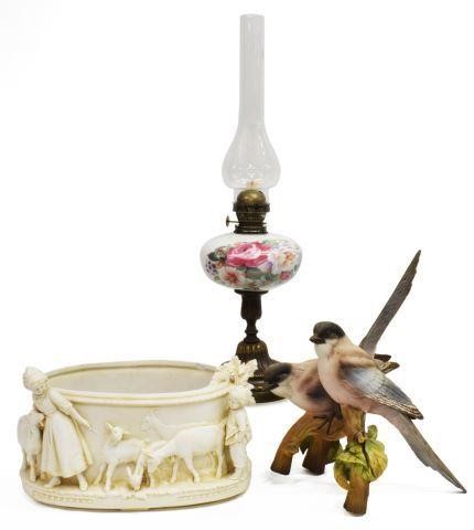 Appraisal: lot of Group of decorative table items comprising ceramic bird