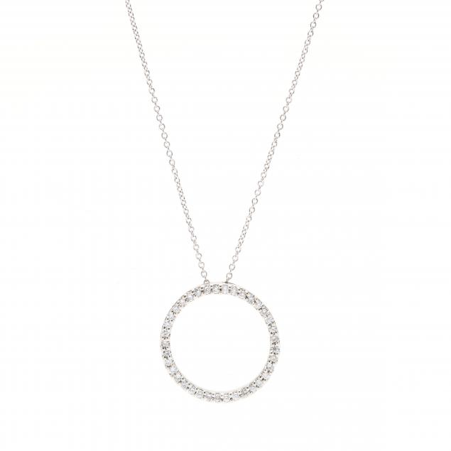 Appraisal: WHITE GOLD AND DIAMOND CIRCLE PENDANT NECKLACE ROBERTO COIN From