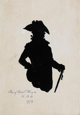 Appraisal: American School Silhouette said to be Brigadier General Wayne Inscribed