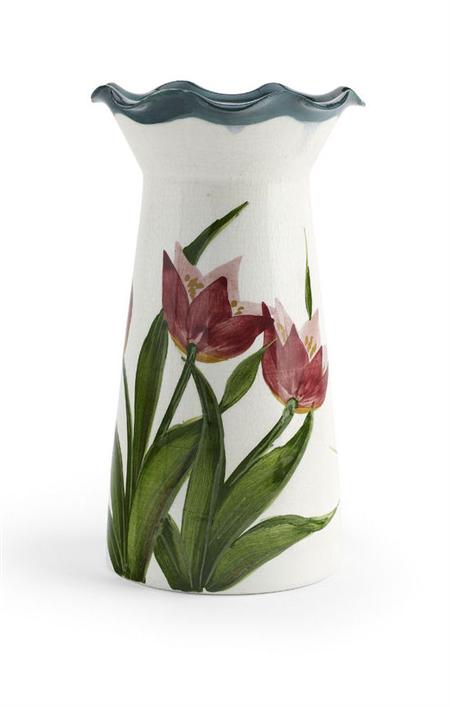 Appraisal: WEMYSS MEDIUM GROSVENOR VASE CIRCA decorated with tulips impressed mark