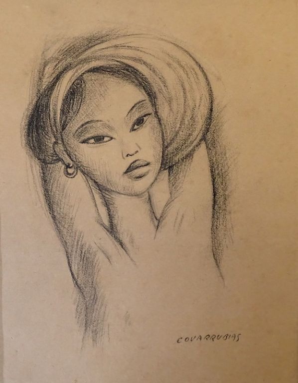 Appraisal: Miguel Covarrubias MEXICAN Miguel Covarrubias MEXICAN charcoal on paper Signed