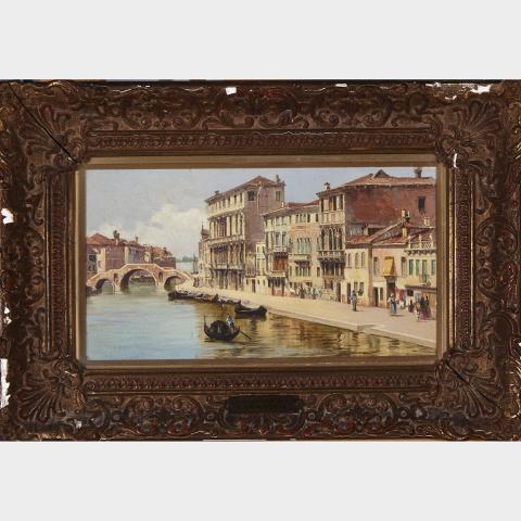 Appraisal: Antoinetta Brandeis - GRAND CANAL VENICE Oil on panel signed