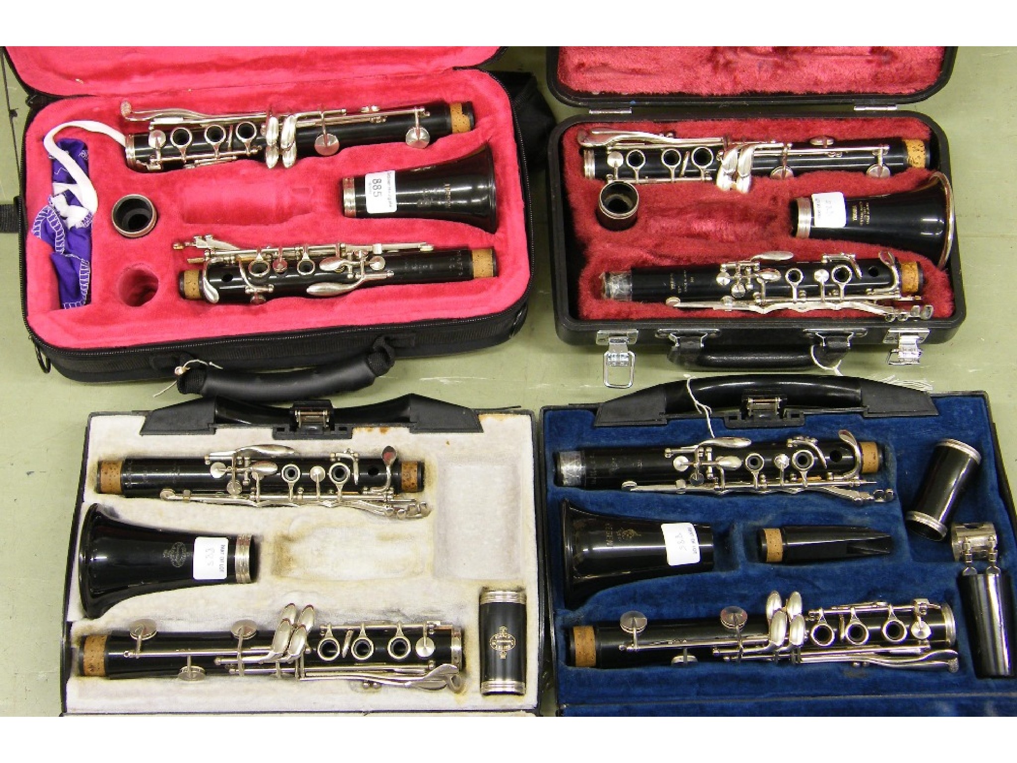 Appraisal: Yamaha II clarinet case together with two Boosey Hawkes Regent