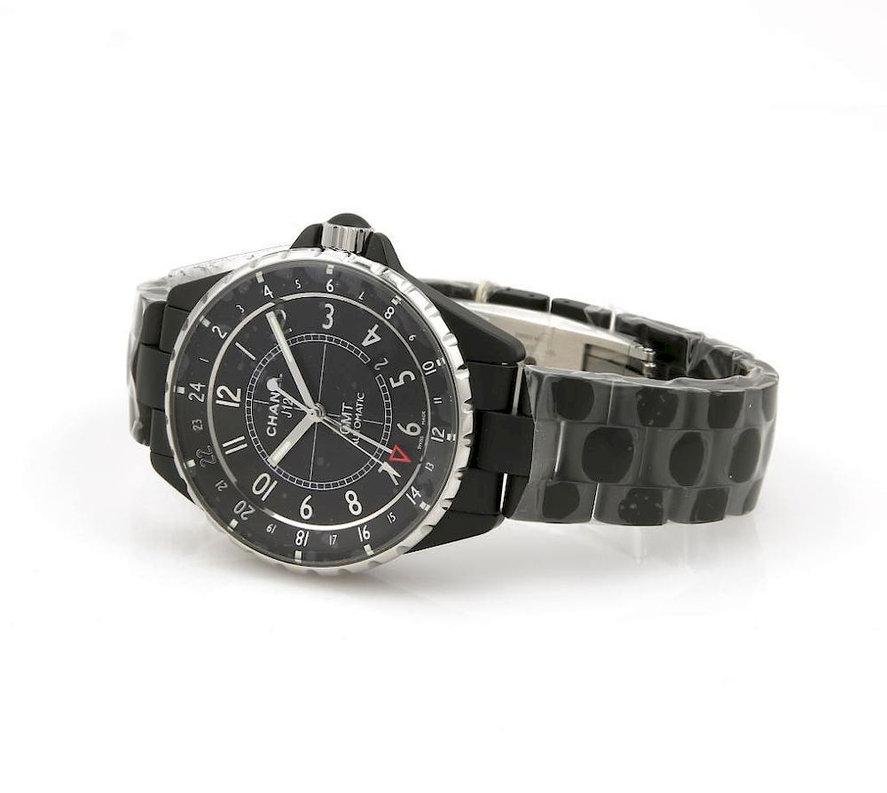 Appraisal: Chanel J GMT Black Matte MM Watch Chanel J GMT