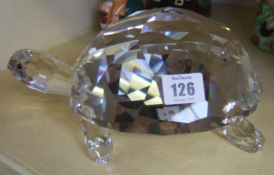 Appraisal: A Swarovski crystal tortoise of large proportions fully faceted with