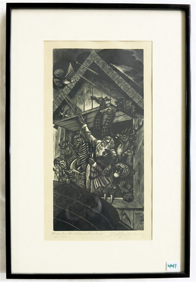 Appraisal: FRITZ EICHENBERG WOODCUT New York Rhode Island Germany - And