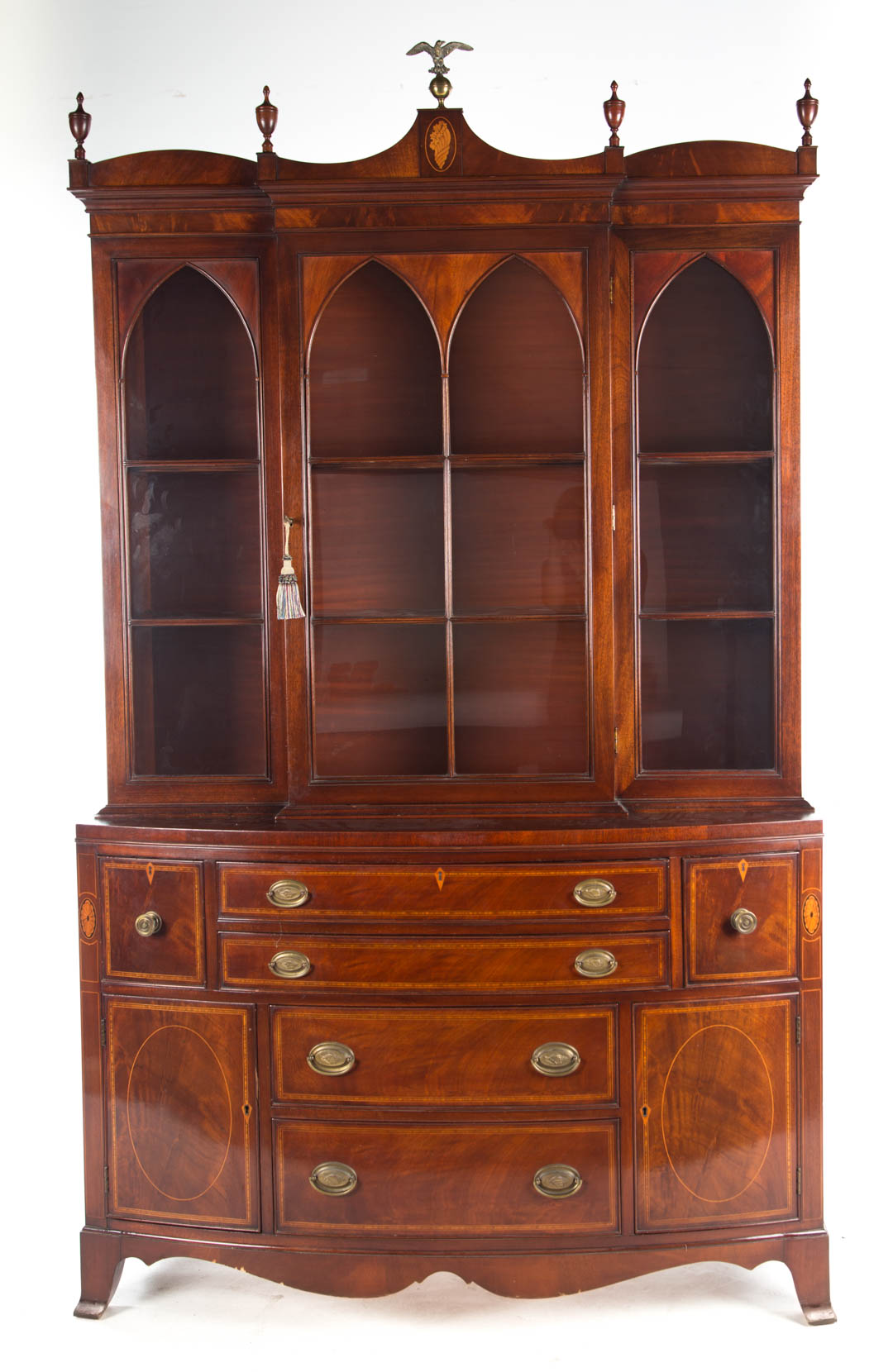 Appraisal: Federal style mahogany bookcase in the Massachusetts manner th century