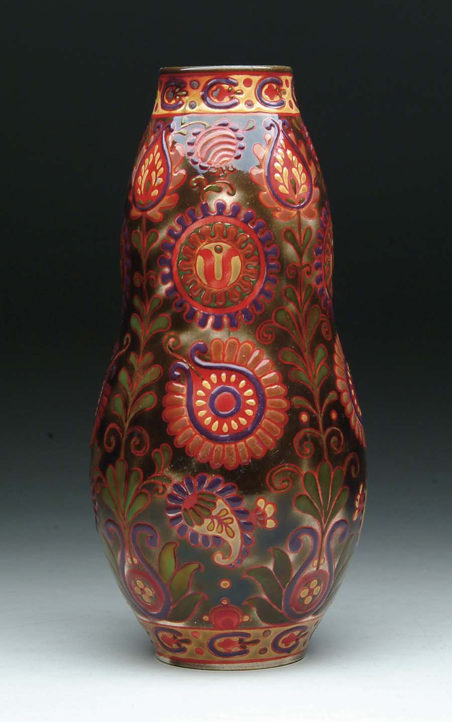 Appraisal: ZSOLNAY DECORATED VASE Zsolnay vase is highly decorated with stylized