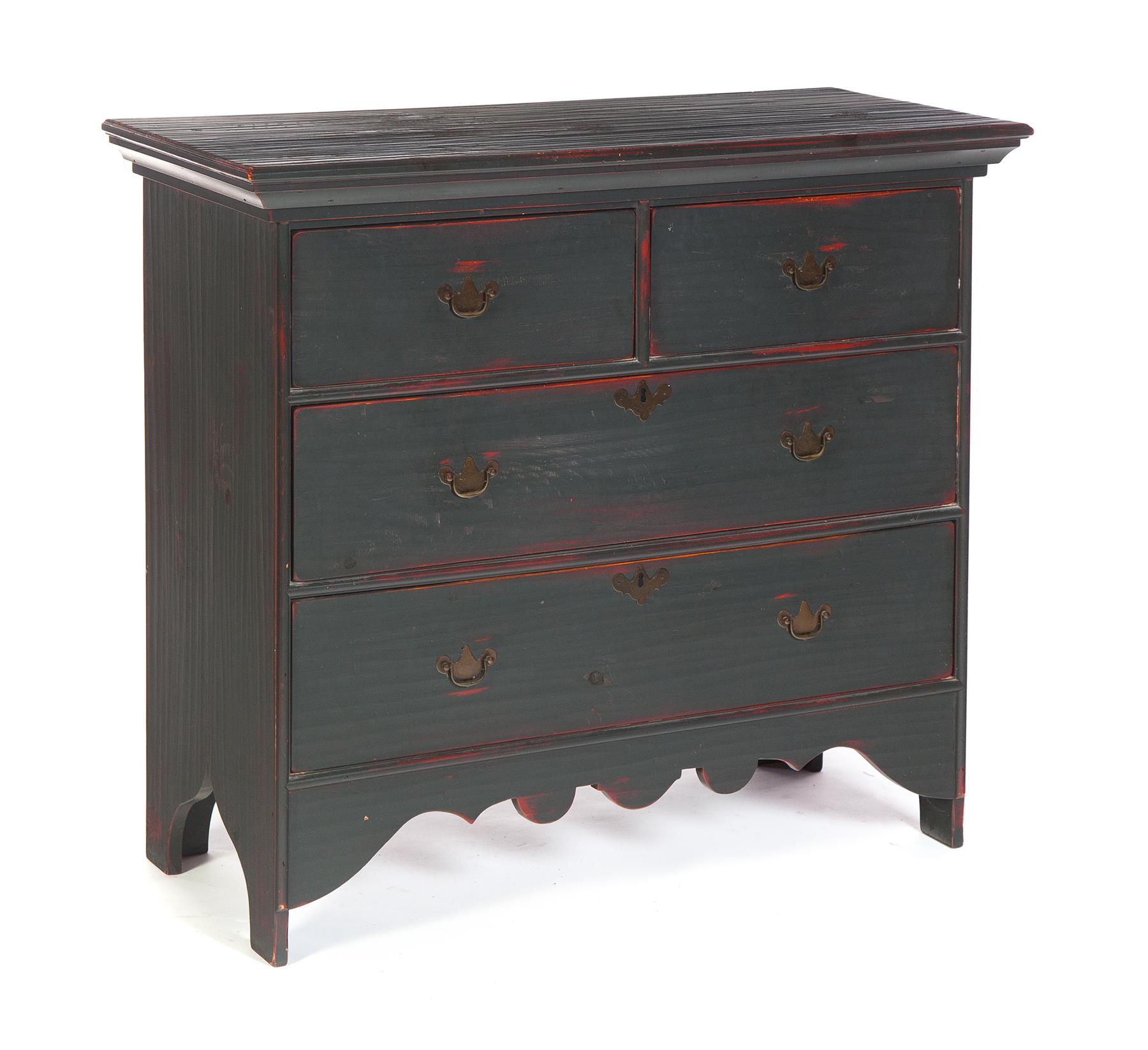 Appraisal: AMERICAN WILLIAM MARY-STYLE CHEST Second half- th century pine Five