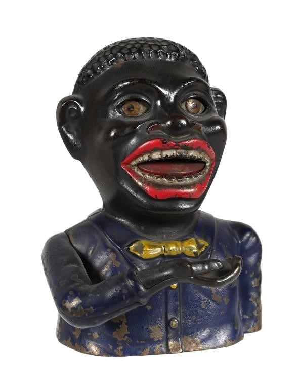 Appraisal: Black Americana Jolly N Bank Cast Iron Mechanical Bank C