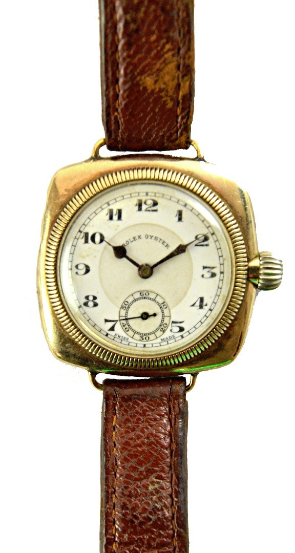 Appraisal: A gentleman's ct gold cushion shape cased Rolex wristwatch the