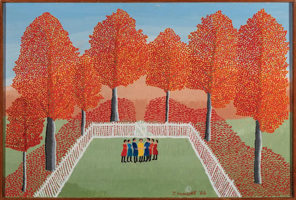 Appraisal: Theora Hamblett American Mississippi - Schoolgirls at Recess oil on