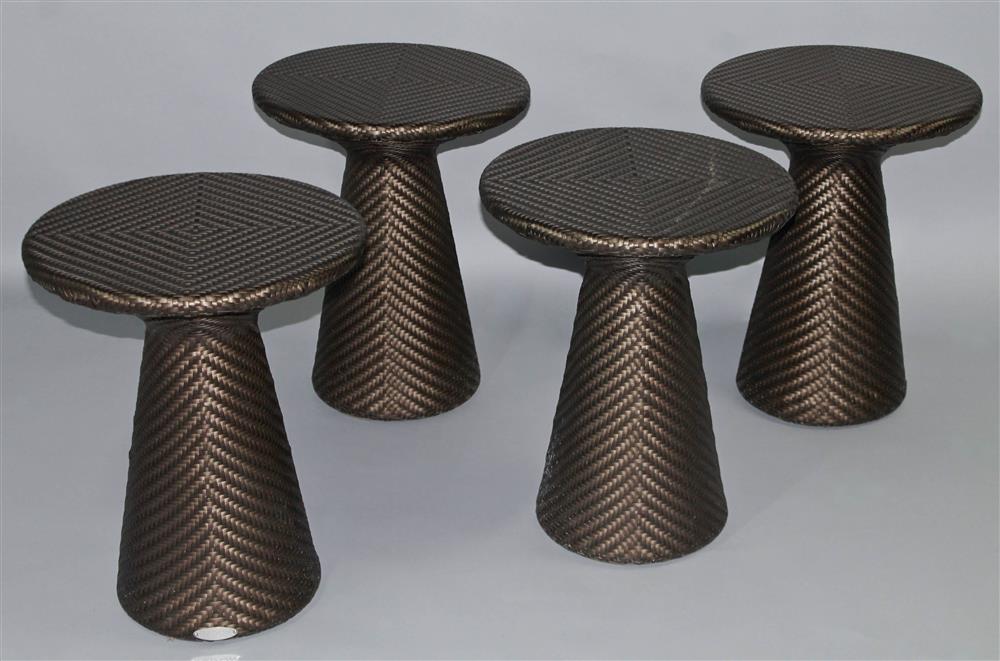 Appraisal: GROUP OF FOUR DEDON OUTDOOR SIDE TABLES woven construction with