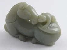 Appraisal: A Chinese jade carving of a horse and a monkey