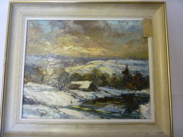 Appraisal: VALTER BERZINS - Snowscene in the Dales oil on board