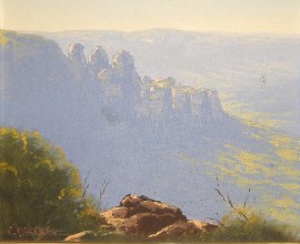 Appraisal: Graham Gercken Blue Mountains oil on canvas board signed 'G