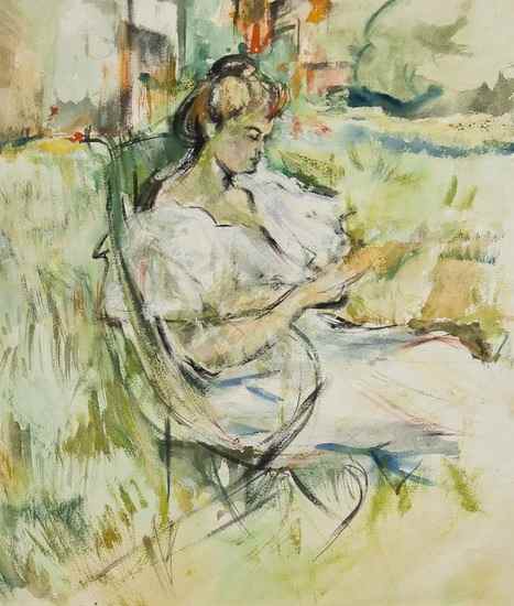 Appraisal: Roland Oudot - Lady in a chair oil and watercolour