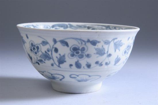 Appraisal: ANNAMESE BLUE AND WHITE PORCELAIN BOWL th- th century Floral