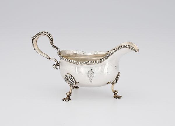 Appraisal: ENGLISH SILVER CRESTED SAUCE BOAT struck for London having a