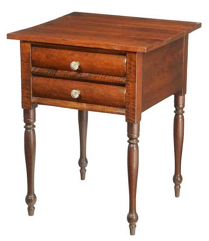 Appraisal: Southern Federal Cherry Two Drawer Table attributed to Tennessee early