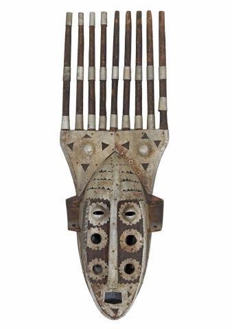 Appraisal: West African carved wood Ntomo mask Bambara or Malinke peoples