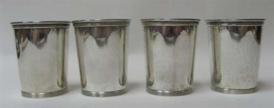 Appraisal: Four Sterling Julep Cups by Keller and George of Charlottesville