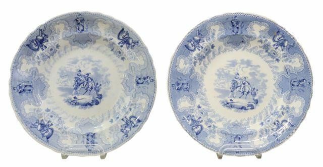 Appraisal: lot of Scarce English Staffordshire dinner plates in the Texian