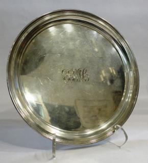 Appraisal: Wallace Sterling Silver Serving Tray The contemporary sterling silver salver