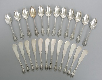 Appraisal: A Partial Set of Butter Knives and Teaspoons in Monticello