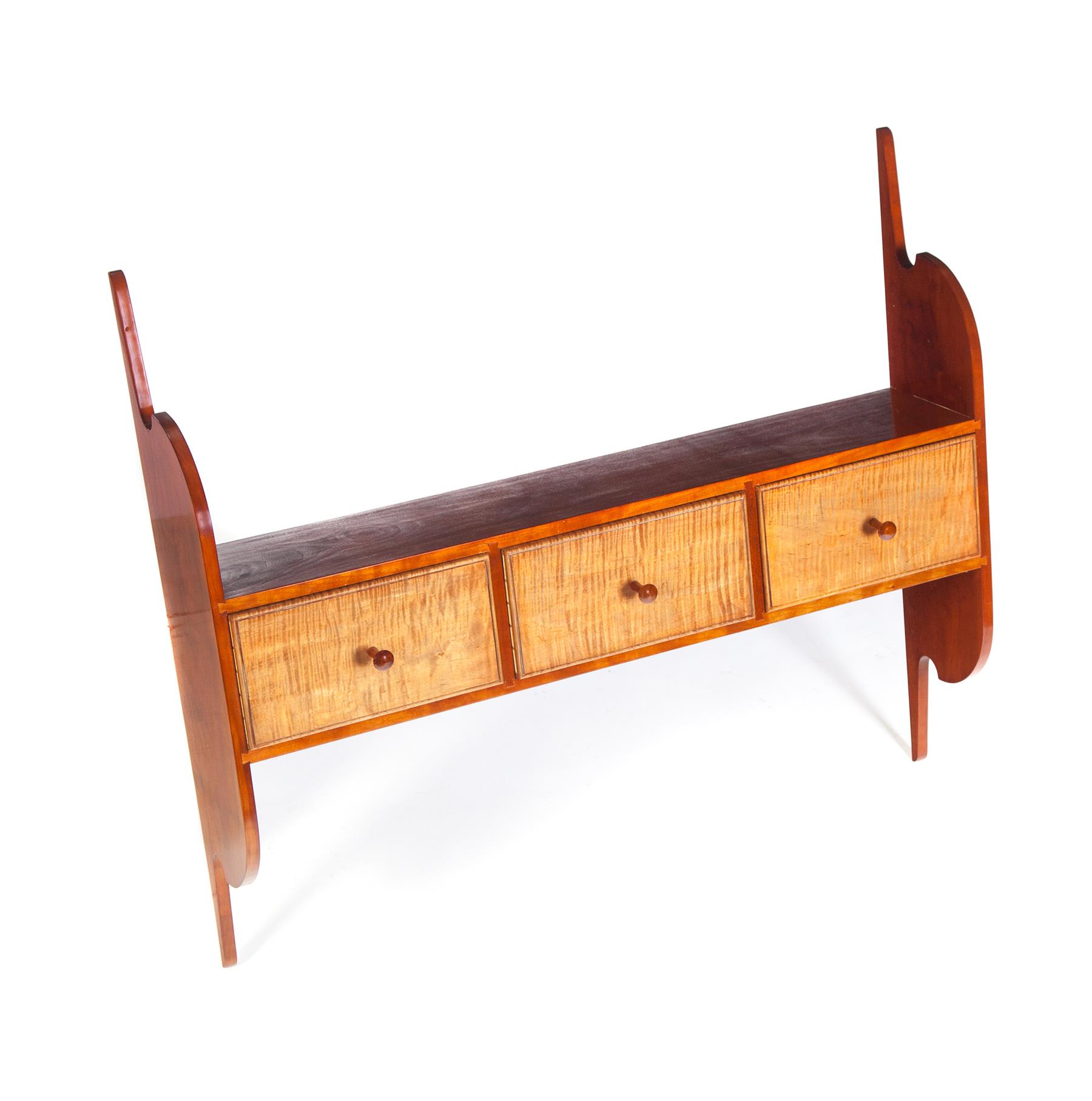 Appraisal: CONTEMPORARY ZOAR HANGING SHELF Made by Michael Reed Ohio late