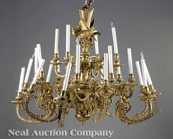 Appraisal: A Louis XVI-Style Gilt Brass Twenty-Four Arm Chandelier probably th