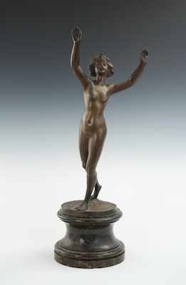 Appraisal: Unsigned Bronze of a Nude Nude Cast bronze with brown