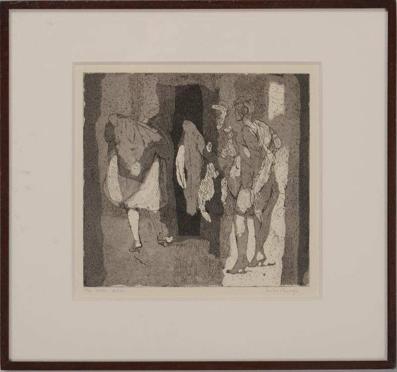 Appraisal: Isabel Bishop - The Coats Etching and aquatint on wove