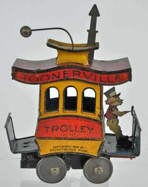 Appraisal: Tin Litho Nifty Toonerville Trolley Wind-Up Toy Description German Working