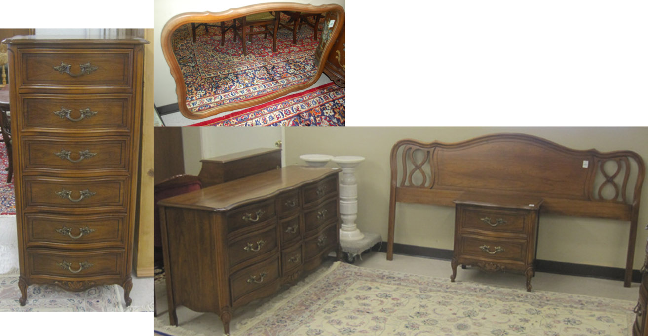 Appraisal: FIVE-PIECE PROVINCIAL STYLE BEDROOM FURNITURE SET American third quarter of