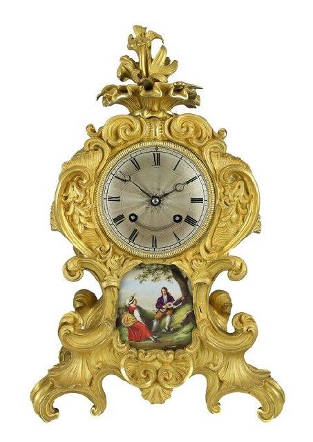 Appraisal: A mid th Century mantel clock of Louis XVI design