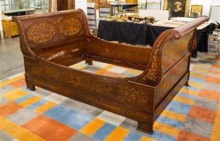 Appraisal: A Dutch Marquetry Bed th century Length x width inches