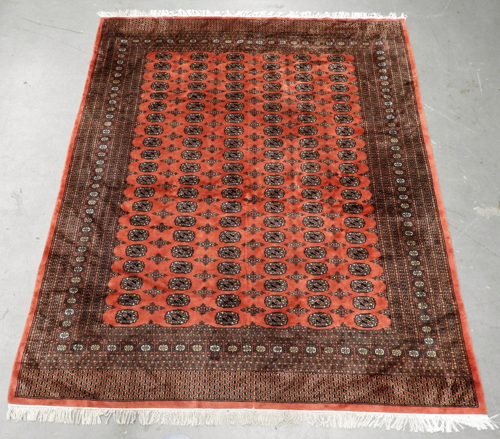 Appraisal: PAKISTAN BOKHARA ROOM SIZE RUG Pakistan th CenturyRed tan cream