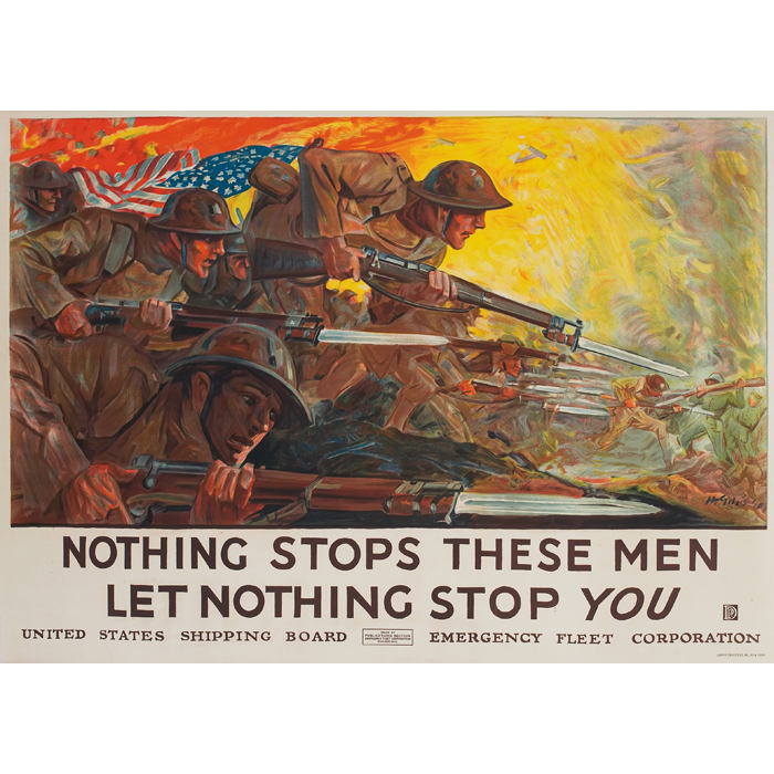 Appraisal: Howard Giles American - ''Nothing Stops These Men Let Nothing